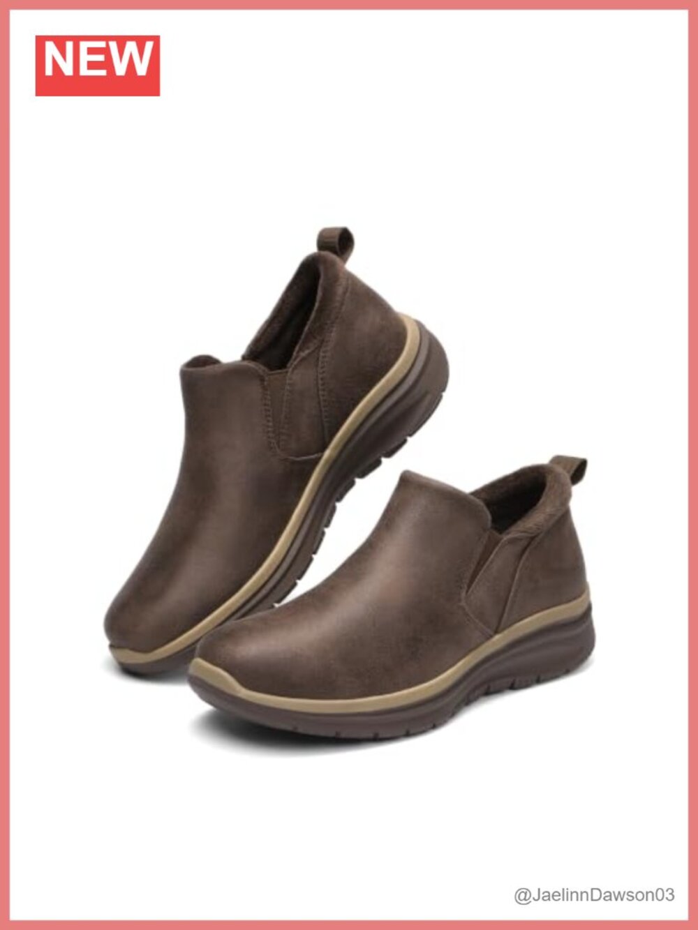 Women's Comfort Walking Slip On Ankle Boots Plush Lined